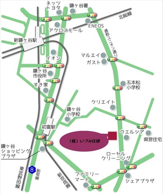 最寄り駅から会社までの案内地図
