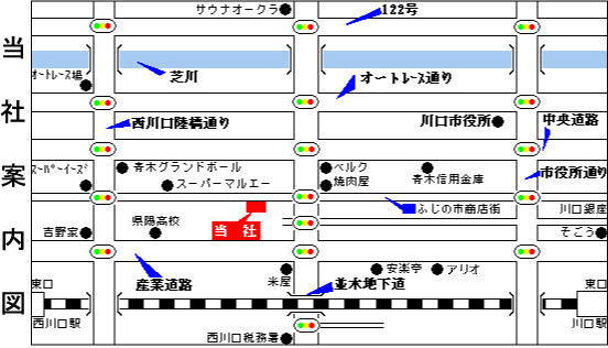 川口と西川口の中間で川口　ふじの市通りの先にあります