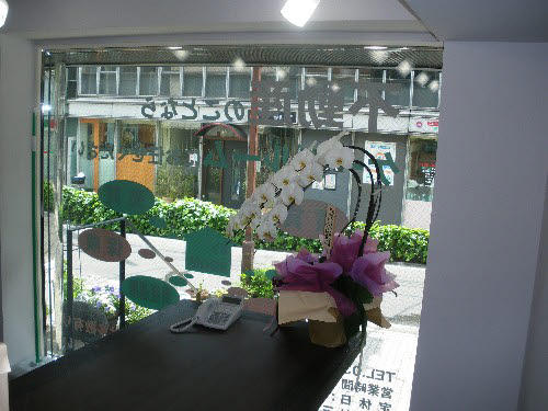 大きな窓で開放的な応接です。