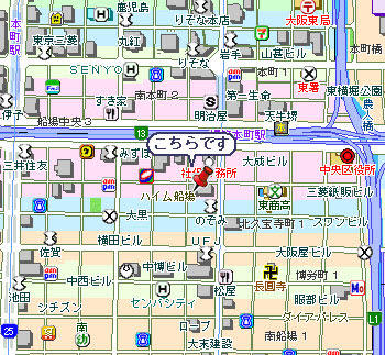 地下鉄堺筋本町駅から徒歩２分の立地です。