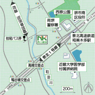 西上建設案内地図