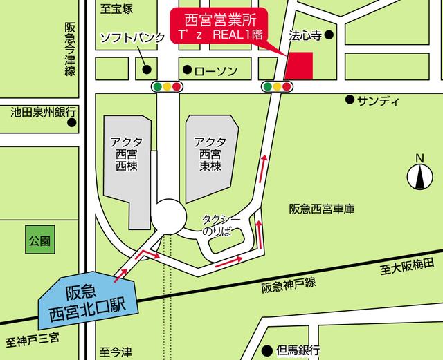 西宮営業所　店舗地図