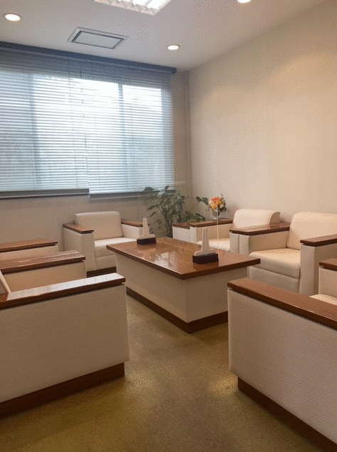 応接室　落ち着いたお部屋でご相談いただけます。