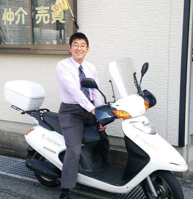 原付で営業しております