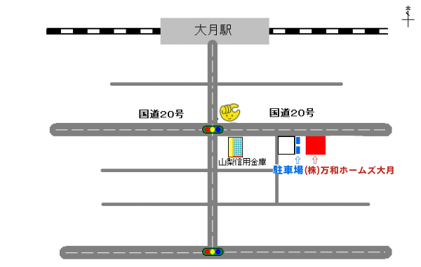 敷地内駐車場（当社横、隣地建物寄りに縦列2台）